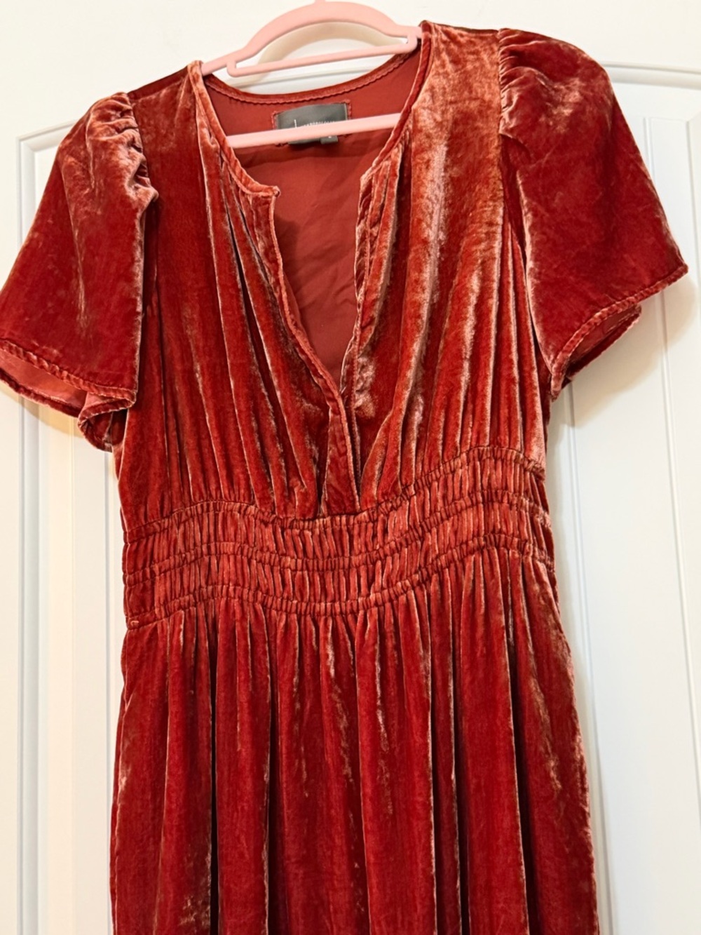 Anthropologie Somerset Velvet Maxi Dress in Deep Burgundy/Rust Red size medium - Picture 5 of 17